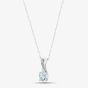  9ct White Gold Aquamarine & Diamond Crossover Pendant Necklace OJP1703-AQ