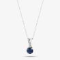 9ct White Gold Sapphire & Diamond Crossover Pendant Necklace OJP1703-BS