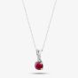  9ct White Gold Ruby & Diamond Crossover Pendant Necklace OJP1703-R