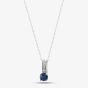  9ct White Gold Sapphire & 0.03ct Diamond Pendant Necklace OJP1704-BS