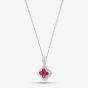 9ct White Gold Ruby and Diamond Quatrefoil Cluster Necklace PP05330 RU