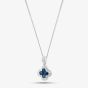 9ct White Gold Sapphire and Diamond Quatrefoil Cluster Necklace PP05330 SA 5.13.0034