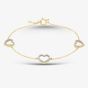 9ct Yellow Gold 0.20ct Brilliant Cut Diamond Open Pave Heart Chain Bracelet THB39619-20NJ (YG)
