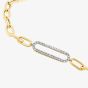 9ct Yellow Gold 0.15ct Diamond Paperclip Bracelet THB44260-15NJ