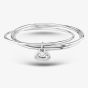 Sterling Silver and Diamond Teardrop Three Row Bangle PBC02791