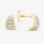 9ct Yellow Gold Brilliant Cut Diamond Curved Studs Earrings E1240/10-10