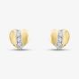 9ct Yellow Gold Brilliant Cut Diamond Curved Heart Studs Earrings E813-9