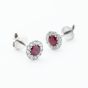 9ct White Gold Ruby & Diamond Cluster Stud Earrings NTE409RD-9WG