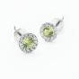 9ct White Gold Peridot & Diamond Cluster Stud Earrings NTE409PERD-9WG