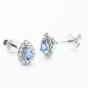 9ct White Gold Pear Cut Tanzanite & 0.30ct Diamond Cluster Stud Earrings NTE409PEAR-TZD-9WG
