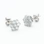 18ct White Gold Brilliant Cut 1.00ct Diamond Daisy Stud Earrings KDCER100/51520C