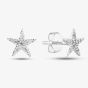 9ct White Gold 0.07ct Brilliant Cut Diamond Star Stud Earrings THE40527-07 (WG)