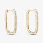 9ct Yellow Gold Diamond Square Hoop Earrings E4664/15-10