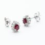 9ct White Gold Pear Cut Ruby & Diamond Cluster Stud Earrings WWW3580ER