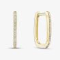 9ct Yellow Gold Diamond Rounded Square Hoop Earrings E4664/09-10