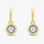 9ct Yellow Gold 0.10ct Brilliant Cut Diamond Dropper Stud Earrings THE30825-10