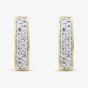 9ct Yellow Gold 0.25ct Diamond Channel Set Two Row Huggie Earrings THE45089-25