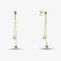 9ct Yellow Gold Emerald & Diamond Two Strand Drop Earrings RJE04757-E
