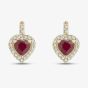 9ct Yellow Gold Ruby & Diamond Heart Stud Earrings RJE04752-R