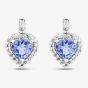 9ct White Gold Tanzanite & Diamond Heart Stud Earrings RJE04752-TA