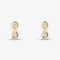 9ct Yellow Gold 0.14ct Round Cut Diamond Infinity Stud Earrings E4648/01-10