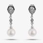 9ct White Gold Diamond Freshwater Droppers GE807W