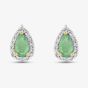 9ct Gold Diamond Emerald Pear Shape Stud Earrings VE0S604 9KY/EM