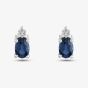 9ct White Gold Oval Sapphire and Diamond Stud Earrings VE04846 9KW/SAPH