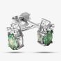 9ct White Gold Emerald and Diamond Stud Earrings ve04846 9kw-em