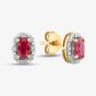 9ct Diamond Ruby Oval Stud Earrings BSE0006-R