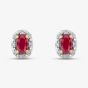 9ct Diamond Ruby Oval Stud Earrings BSE0006-R