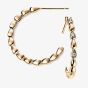 9ct Gold Diamond Beaded Hoop Earrings GE2033