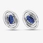9ct White Gold Oval Sapphire and Diamond Swirl Stud Earrings E3417W-10 SAPH