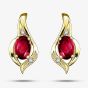 9ct Yellow Gold Ruby and Diamond Swirl Stud Earrings E1860/7-9