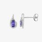 9ct White Gold Oval-cut Tanzanite and Diamond Swirl Stud Earrings BS0007E-T2A-9KW