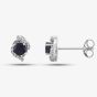 9ct White Gold Sapphire and Diamond Cluster Stud Earrings OJS0022E-BS