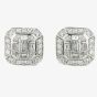9ct White Gold 0.47ct Multi-cut Diamond Mosaic Stud Earrings E3985W/47-9