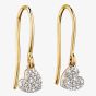 9ct Gold Diamond Swinging Heart Dropper Earrings GE2235