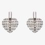 9ct White Gold Split Diamond Heart Stud Earrings GE2298