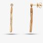 9ct Rose Gold Diamond Twist Bar Dropper Earrings SW140