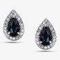 9ct White Gold Sapphire 0.11ct Diamond Stud Earrings E4208W-10
