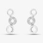 Sterling Silver and Diamond Open Circles Dropper Earrings PE03326