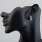 Sterling Silver and Diamond Open Circles Dropper Earrings PE03326