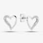 Sterling Silver and Diamond Open Heart Stud Earrings PE03450