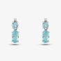 9ct White Gold Aquamarine & Diamond Dropper Earrings BSSE413-AQ
