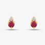 14ct Yellow Gold Brilliant Cut Ruby & Diamond Stud Earrings E39074KY14RB (X2)