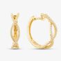 14ct Yellow Gold 0.34ct Brilliant Cut Diamond Crossover Hoop Earrings 737525 585/GG
