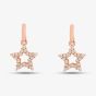 9ct Rose Gold 0.12ct Brilliant Cut Diamond Open Star Dropper Earrings PTOD 9KR