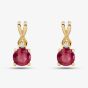 9ct Yellow Gold Ruby & Diamond Stud Earrings OJE1702-R