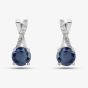  9ct White Gold Sapphire & Diamond Crossover Stud Earrings OJE1703-BS